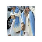 Wearflawless Wearlawless Kalın Püsküllü Kışlık Bebe Mavisi Atkı, Yılbaşı Hediyesi, Sevgililer Günü Hediyesi