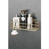 Wearme Home Gold Altın Kaplama Yapışkanlı Banyo Rafı Duş Şampuanlık Duvar Düzenleyici Organizer