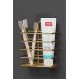 Wearme Home Gold Altın Kaplama Yapışkanlı Metal Diş Fırçalık Banyo Organizer