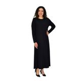 Wearon Kadın Siyah Uzun Kol Likralı Viskon Elbise BGL-ST04677