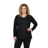 Wearon Kadın Siyah V Yaka Taşlı Bluz BGL-ST05149