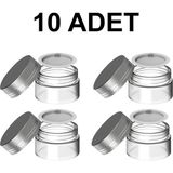 Weather Forecast 10 Adet 35 ml Boş Şeffaf Cam Seyahat Krem ve Organizer Kavanozu Kozmetik Kutu - Gri