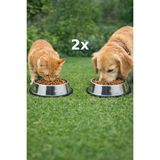 Weather Forecast 2 Adet Çelik 500 Ml. 22 Cm.gri Kedi Köpek Kaymaz Taban Mama ve Su Kabı MT251-2