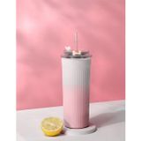 Weather Forecast 316 L Çelik 500 ml. Pembe Beyaz Degrade Pipetli El Termos Mug cin913pm