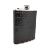 Weather Forecast Çelik Üzeri Kahve Kroki Deri Kaplı 8 Oz 240 ml İçki Matarası Kb04