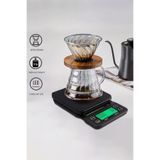 Weather Forecast Dijital Hassas Kahve Terazi Zaman Ayarlı Kahve Dripper Tartı 3 Kg / 0.1 gr thr389