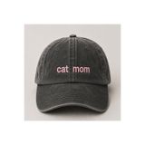 WeavedCo "Cat Mom" (Kedi Annesi) Minimal Nakışlı Vintage Yıkamalı Beyzbol Şapkası