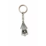 Web Arrow Charm – Örümcek Detaylı Ağ Figürlü Gümüş Renk Unisex Metal Anahtarlık