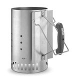 Weber 7416 KÖMÜR TUTUŞTURMA BACASI | Briketleri tutuşturma sıvısı olmadan hızlı tutuşturmak için mangal aksesuarı, alüminyum çelik, 6 l kapasite