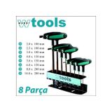 Weber Tools T Saplı Top Başlı 8 Parça Metrik Allen Seti