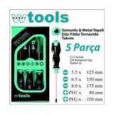 Weber Tools Tornavida Seti 5 Parça (Düz-Yıldız, Somunlu Ve Metal Tepeli) - Düz - Yıldız (Ph) 7 Parça Somun - Metalik Tepe