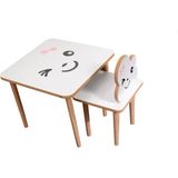 Webkapinda Ahşap Çocuk Masa Sandalye Takımı Montessori Tasarımı MDF Malzemeden Pembe 1 Sandalye 1 Masa