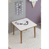webkapinda Ahşap Çocuk Masası 50x50 Çocuk Oyun Masası Çocuk Aktivite Masası Çalışma Masası Ahşap Konik Ayak