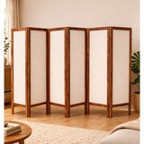 Weblonya Ahşap Paravan Seperatör 6 Kanatlı Dekoratif 160 cm Yükseklik 300 cm Genişlik Ahşap Malzeme - 160 x 300