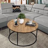 Weblonya Yuvarlak Orta Sehpa Modern Tasarım Metal Ayak Suntalam Üst Yüzey 60 cm 42 cm