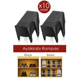 Webmall 10 Adet Tekli Ayakkabı Rampası Ayakkabı Düzenleyici Dolap Içi Organizer