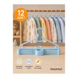 Webmall 12 Adet Lily Mavi Plastik Çocuk Elbise Askısı Bebek Kıyafet Askısı