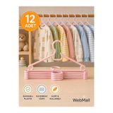 Webmall 12 Adet Lily Pembe Plastik Çocuk Elbise Askısı Bebek Kıyafet Askısı