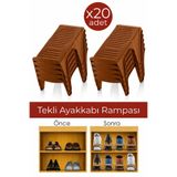 Webmall 20 Adet Tekli Kahverengi Ayakkabı Rampası Ayakkabı Düzenleyici Dolap Içi Organizer