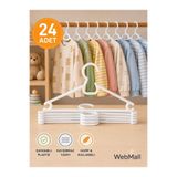 Webmall 24 Adet Lily Beyaz Plastik Çocuk Elbise Askısı Bebek Kıyafet Askısı
