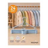 Webmall 24 Adet Lily Mavi Plastik Çocuk Elbise Askısı Bebek Kıyafet Askısı