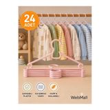 Webmall 24 Adet Lily Pembe Plastik Çocuk Elbise Askısı Bebek Kıyafet Askısı