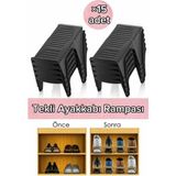 Webmall Siyah 15'li Ayakkabı Rampası Plastik Malzeme ile Şık Tasarım ve Düzenli Saklama İmkanı