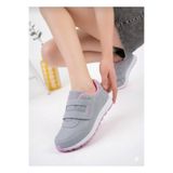 WEBORN Beyaz Gümüş Kadın Sneaker Nefes Alabilen Kumaş Cırtlı Kaymaz Taban Esnek Rahat Hafif Spor Ayakkabı