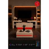 webotto 8 BulDam RGB Led Işıklı Tv Ünitesi ve RGB Orta Sehpa Takımı Traverten Desen Modern Tv Ünitesi ve Orta Sehpa