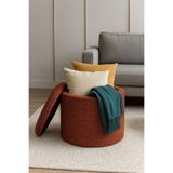 WEBPANYA Handmade X Large Turuncu Dokuma Kumaş Sandıklı Silindir Dekoratif Pufidik Puf Bench