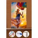 WebStyle Sayılarla Boyama Seti Çerçeveli Kasnaklı Balonla Gezi 60X75 cm