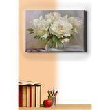 WebStyle Sayılarla Boyama Seti Çerçeveli Kasnaklı Beyaz Güller 40X50 cm