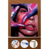WebStyle Sayılarla Boyama Seti Çerçeveli Kasnaklı Objektif 60X75 cm