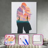 WebStyle Sayılarla Boyama Seti Kasnaklı Aşka Özlem 50 x 65 cm
