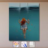 WebStyle Sayılarla Boyama Seti Kasnaklı Balıklar ve Salıncak 60 x 75 cm