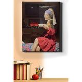WebStyle Sayılarla Boyama Seti Kasnaklı Inci Küpeli Kız Kahve Keyfi 50 x 65 cm