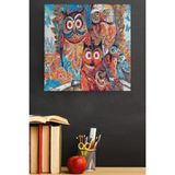 WebStyle Sayılarla Boyama Seti Kasnaklı Renkli Baykuşlar 60 x 75 cm