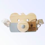 websunday Ahşap Eğitici Oyuncak Ayıcık Fotoğraf Makinesi, Askılı Şirin Oyuncak Kamera, Montessori Oyuncak, Bebek Oyuncakları, Hayvan Oyuncakları, 1 +2 +3 Yaş Kız Erkek Hediyelik Çocuk Odası için Oyuncak (Gri)