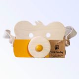 websunday Ahşap Eğitici Oyuncak Ayıcık Fotoğraf Makinesi, Askılı Şirin Oyuncak Kamera , Montessori Oyuncak, Bebek Oyuncakları , Hayvan Oyuncakları, +1 +2 +3 Yaş Kız Erkek Hediyelik Çocuk Odası için Oyuncak (Güneş Sarısı)