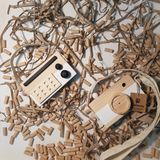 Websunday Ahşap Elyapımı Waldord Hediyelik Baby Radyo + Fotoğraf Makinesi Oyuncak Set, Dekoratif Oyuncak, Eğitici Oyuncak, Çocuk Oyuncak - Beyaz
