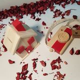 Websunday Ahşap Hediyelik Kumbara + Oyuncak Fotoğraf Makinesi Set, Dekoratif ,eğitici Oyuncak, Çocuk Oyuncak - Kırmızı