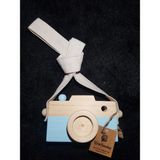 Websunday Ahşap Oyuncak Fotoğraf Makinesi - Bebek Mavisi - Renkli