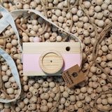 Websunday Ahşap Oyuncak Hediyelik Fotoğraf Makinesi - Bebek Pembesi