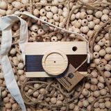 Websunday Ahşap Oyuncak Hediyelik Fotoğraf Makinesi - Kahverengi