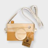 Websunday Ahşap Waldorf Fotoğraf Makinesi, Eğitici Bebek Kamera Oyuncağı 2 3 4 5 6 Yaş Erkek Kız-Hardal