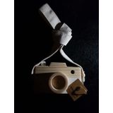 websunday Dekoratif Fotoğraf Makinesi, Bebek Çocuk Boyun Asılı Fotoğraflı Sahne Kamera Oyuncak, Halatlı Sevimli Ahşap Kamera Oyuncaklar Çocuk Odası için Asılı Dekorasyon Kız Erkek Hediyelik Oyuncak (Beyaz)