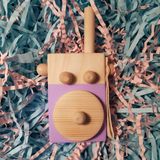 Websunday El Yapımı Ahşap Lila Oyuncak Baby Telsiz