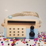 Websunday El Yapımı Ahşap Oyuncak Bebek Mavisi Baby Radyo