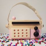 Websunday El Yapımı Ahşap Oyuncak Bebek Pembesi Baby Radyo