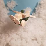 Websunday El Yapımı Ahşap Oyuncak Uçak, Eğitici, Kreatif, Vintage ve Doğal ve Güvenli Ahşap Bebek Oyuncak - Koyu Yeşil